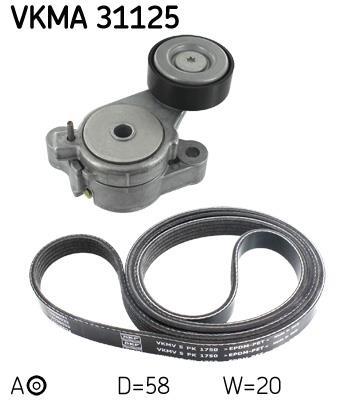 Kit de courroie d'accessoire (Courroie d’alternateur) SKF VKMA 31125